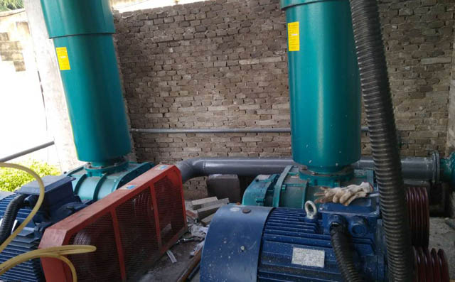 章丘豐源FSR200BG型號羅茨鼓風(fēng)機(jī)用于遞歸吉盛織染污水處理廠 圖片關(guān)鍵詞